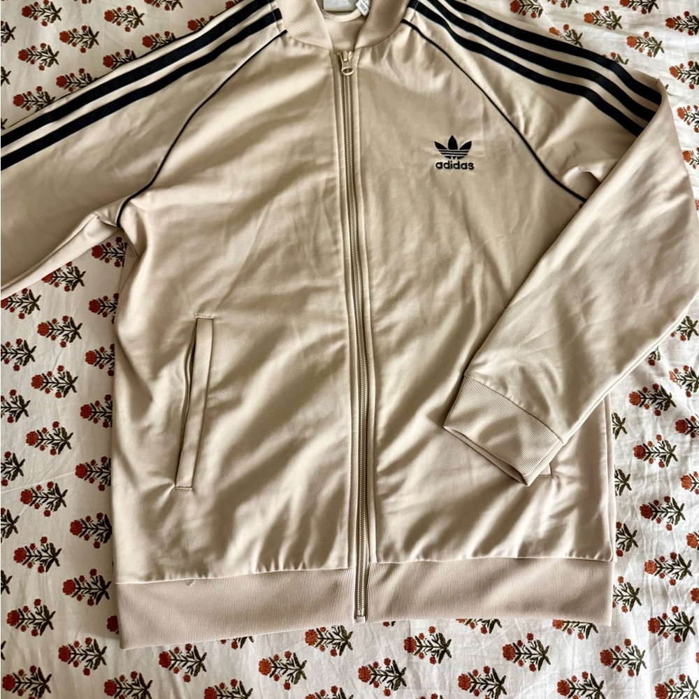 Adidas Cream Ribbed Jacket